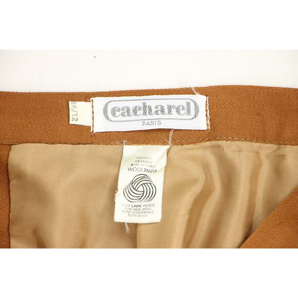 Cacharel Paris French Designer Retro Mod Minimal Career Work Office Wool Skirt - Picture 4 of 8